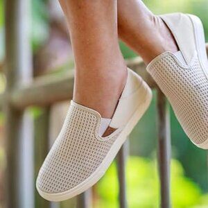 OluKai Women's Cream Slip-On Sneakers